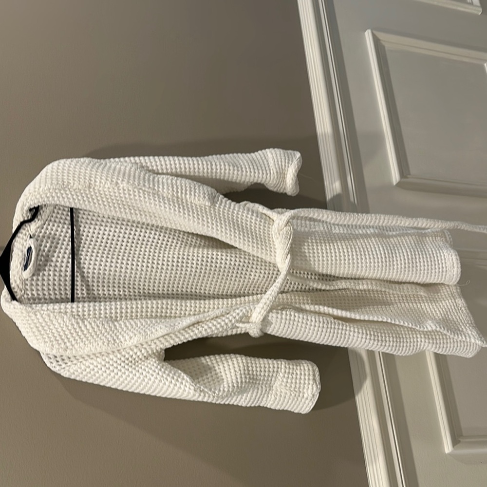 White Waffle Knit Robe